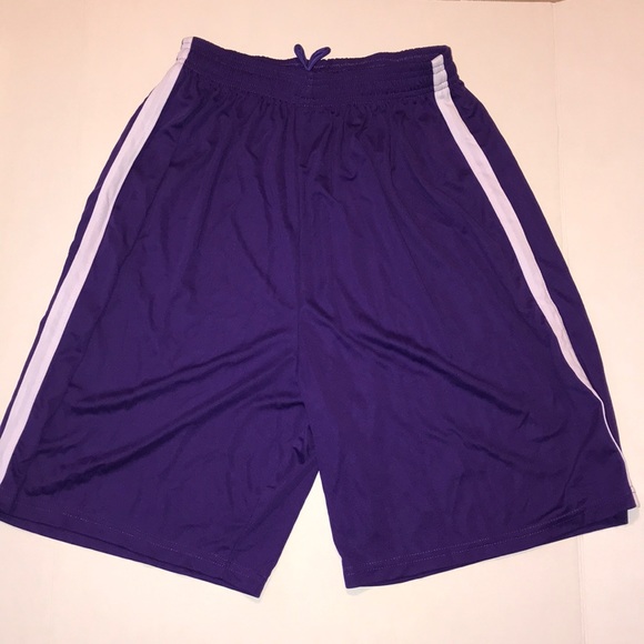 NWOT purple & white youth active soccer shorts - Picture 1 of 6